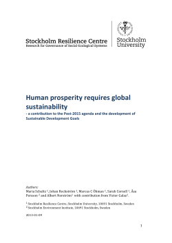 Human prosperity requires global sustainability