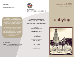 Lobbying - Los Angeles City Ethics Commission