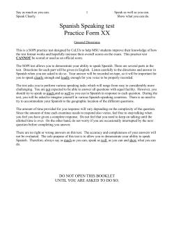 Spanish Speaking test Practice Form XX