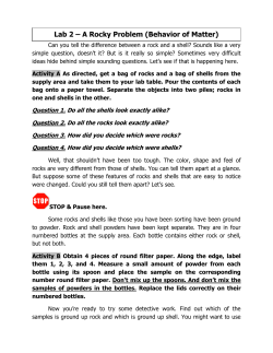 Lab 2 &ndash; A Rocky Problem (Behavior of Matter)