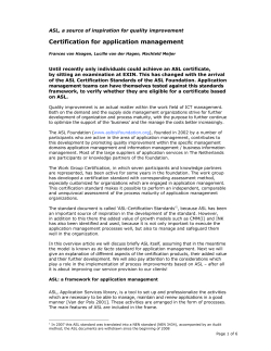 Certification for application management