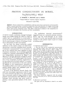 PROTON CONDUCTIVITY IN BORAN, Na2[B40 5(0 H )4] • 8H20