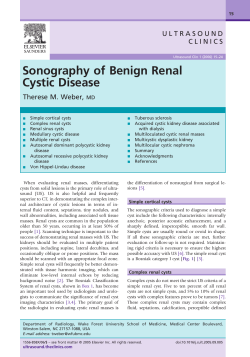 Sonography of Benign Renal Cystic Disease
