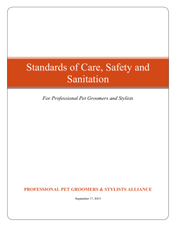 Standards of Care, Safety and Sanitation