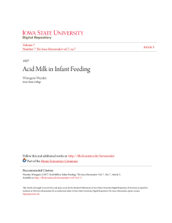 Acid Milk in Infant Feeding - Iowa State University Digital Repository