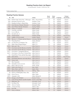 RPQuiz List - James A. Foshay Learning Center