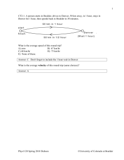 1D Motion - University of Colorado Boulder