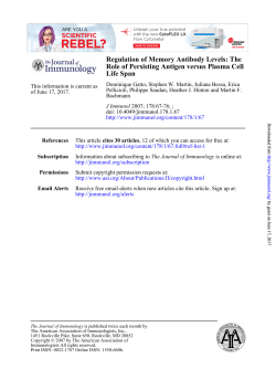 Regulation of Memory Antibody Levels: The Role of Persisting