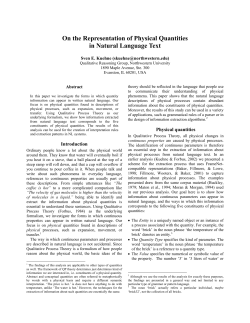 On the Representation of Physical Quantities