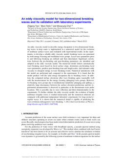 An eddy viscosity model for two-dimensional breaking waves and its