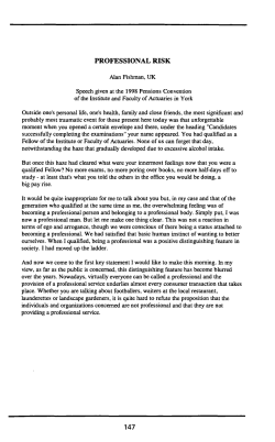 professional risk - International Actuarial Association