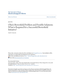 Ohio`s Brownfield Problem and Possible Solutions: What is