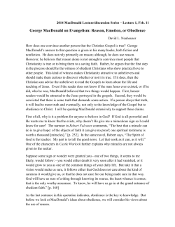 George MacDonald on Evangelism: Reason, Emotion, or Obedience