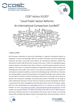 Local Public Sector Reforms: An International Comparison (LocRef)