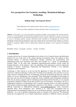 New perspectives for Geometry teaching: Mechanical linkages