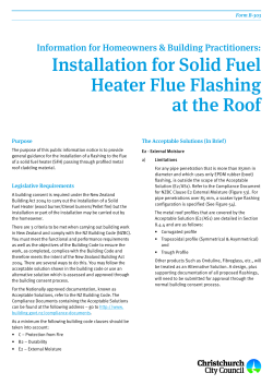 Installation for Solid Fuel Heater Flue Flashing at the Roof