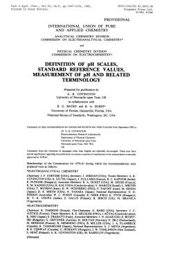 DEFINITION OF pH SCALES