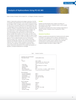 Analysis of Hydrocarbons Using PCI-GC-MS