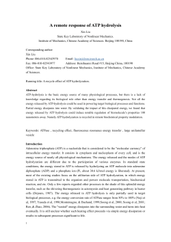 A remote response of ATP hydrolysis