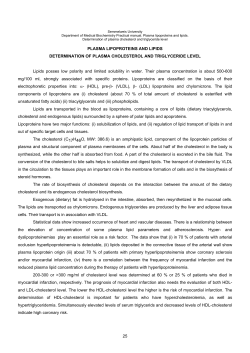 determination of plasma cholesterol and triglyceride level