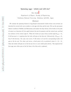 Spinning eggs--which end will rise?