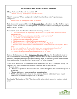 Earthquakes in Ohio? Teacher Directions and Lesson If I say