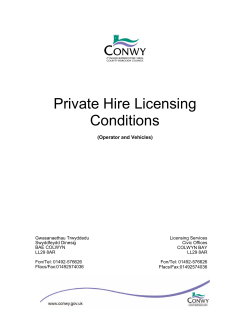 Private Hire Vehicle Specification Policy