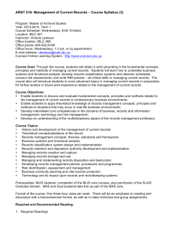 ARST 516: Management of Current Records &ndash; Course Syllabus (3)