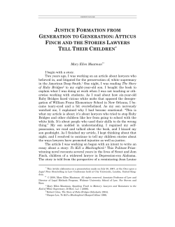 JUSTICE FORMATION FROM GENERATION TO GENERATION