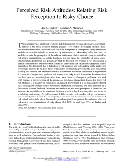 Perception to Risky Choice