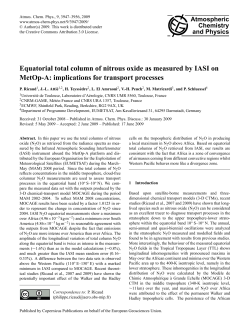 Equatorial total column of nitrous oxide as measured by IASI on