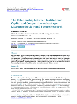 The Relationship between Institutional Capital and Competitive