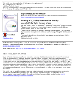 Supramolecular Chemistry Binding of &alpha;,&omega;