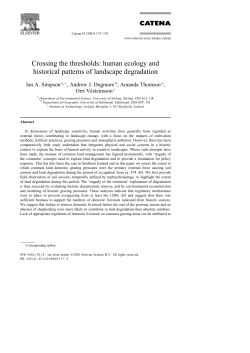 Crossing the thresholds: human ecology and historical