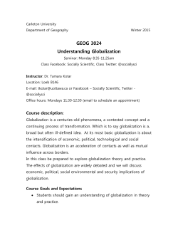 GEOG 3024 Understanding Globalization
