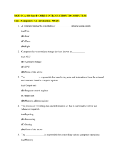 MGU-BCA-104-Sem-I- CORE-I-INTRODUCTION TO COMPUTERS