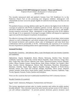 1 Analysis of ViiV/MPP Dolutegravir Licenses &ndash; Pluses and Minuses