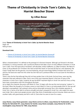 Theme of Christianity in Uncle Tom`s Cabin, by
