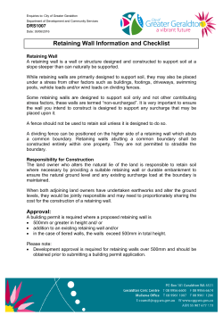 Retaining Wall Information and Checklist