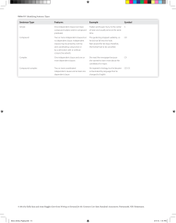 Sentence Type Features Example Symbol
