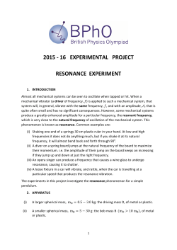 2015/2016 Experimental Project Brief