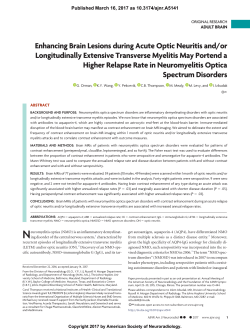 Enhancing Brain Lesions during Acute Optic Neuritis and/or