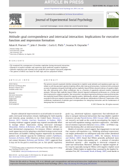 Attitude&ndash;goal correspondence and interracial interaction