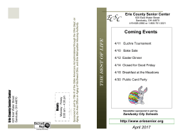 Coming Events - Erie County Senior Center