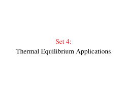 Set 4: Thermal Equilibrium Applications