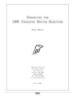 observing the 1999 cherokee nation elections