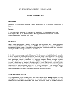 TOR For Individual Int Consultant for WTE