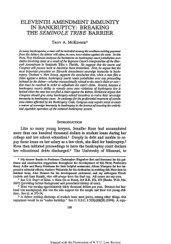 Eleventh Amendment Immunity in Bankruptcy: Breaking the