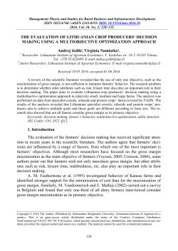 THE EVALUATION OF LITHUANIAN CROP PRODUCERS