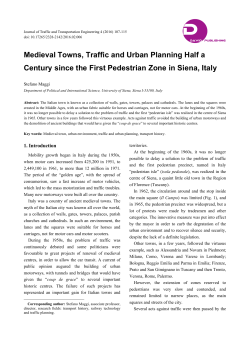 Medieval Towns, Traffic and Urban Planning Half a Century since